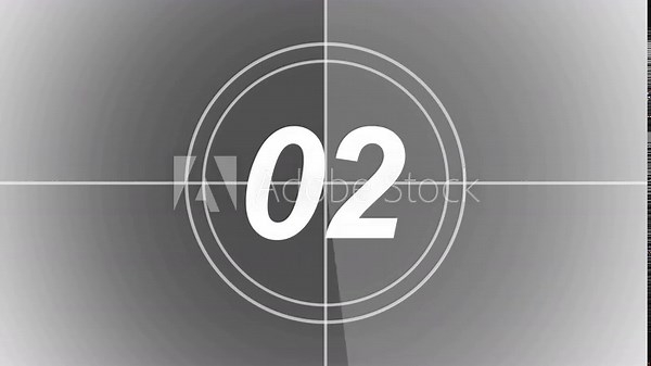 countdown timer video start from 5 to 0 number old style movie count in grey retro vintage Top five countdown, the numbers from 5 to 0, Film leader countdown, Old movie countdown film reel . Stock Video