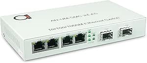 2 x Open SFP Slot + 4 x UTP Cat5e/Cat6 10/100/1000 Copper Ports - Gigabit Ethernet - Fiber Media Converter - Mini Switch - AutoSensing - Fiber Slot Supporting Any Mini GBIC/SFP Gigabit Type