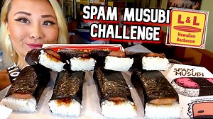14K views · 762 reactions | 8 SPAM MUSUBI CHALLENGE at L&L Hawaiin BBQ in Fullerton, CA!! #RainaisCrazy - NATIONAL MUSUBI DAY | Raìna | Facebook