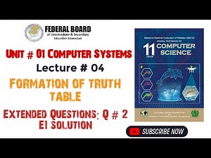 Truth table formation of boolean functions | Computer NBF new edition 2024 |unit#01 computer systems