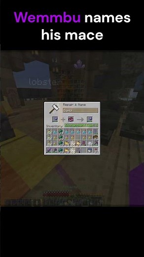 Naming Minecraft's Strongest Weapon | Wemmbu's Mace #minecraft #shorts #wemmbu #unstablesmp