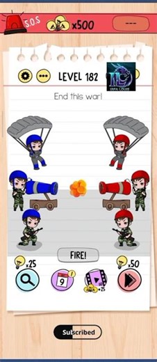 Brain Test: Tricky Puzzles Level 182, End this war!