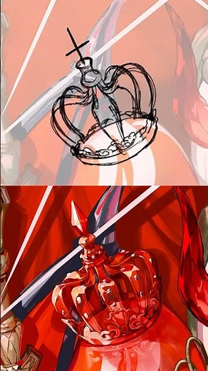 Red transparent crown, until completion #illustrationmaking #illustration