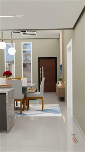 Planta baixa com três Quartos #plantadecasa #plantabaixa #house #casa3d #casasecologicas