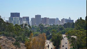 High quality video of downtown panorama in San Diego in 4K