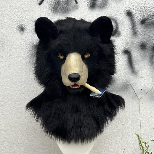 Movable Jaw Realistic Bear Fursuit Head Cosplay Beast Mask Halloween Costumes Furry Accessories - Etsy