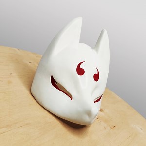 Japanese Kitsune Fox Demon Mask | FINISHED&PAINTED - Etsy