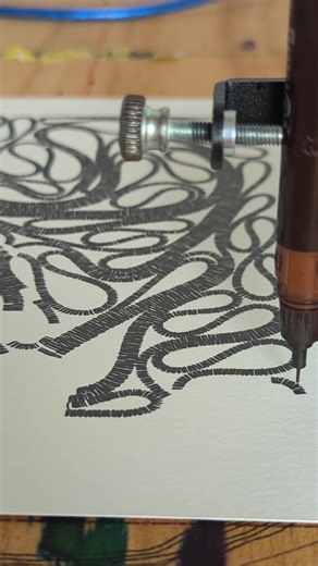 240831 revisiting an older plot on a smaller and better quality paper. #linework #linedrawing #plotter