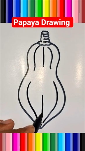 Papaya Drawing #shorts #ardrawing #easydrawing #drawingforbeginners #reels #simpledrawing #viral