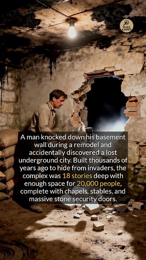 A home renovation led to the rediscovery of an ancient underground city that once housed 20,000 people. #history #archaeology #ancientdiscoveries | Make Known