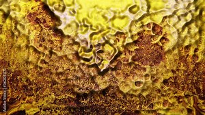 Abstract vibrating metal animation. boiling gold background. loop animation