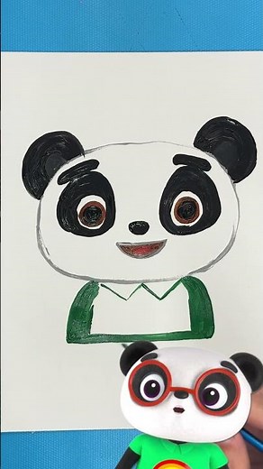 On peint le panda de #LittleBabyBum ! #short #comptine #bébé #peinture