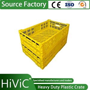 [Hot Item] Supermarket Foldable Folding Stackable Storage Plastic Crate for Household Storage