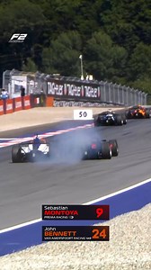 A scuffle with Bennett causes some damage for Montoya 🤺 #F2 #Formula2 #AustrianGP | FIA Formula 2