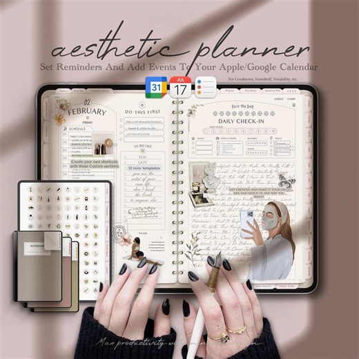 2025 - 2026 - 2027 -2028 Aesthetic Digital Planner With Links to Apple Calendar, Google Calendar, Goodnotes Planner, Digital Planner Bundle - Etsy