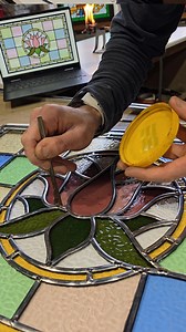 44K views · 1K reactions | Gorgeous little leaded pink lotus window made this week. This transom project will be encapsulated inside a double glazed unit and fitted above my clients frontdoor.  #stainedglass #homedecor #glassart #craft #process #crafts | Light Leaded Designs | Facebook