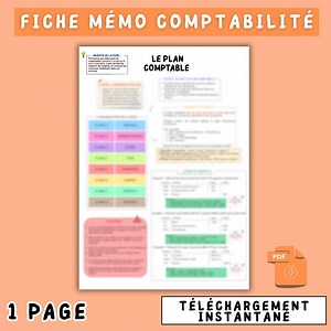Fiche mémo comptabilité – plan comptable – PDF à imprimer - Etsy France