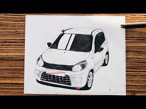 How to draw a Maruti Suzuki Alto 800 \\ Drawing a suzuki car | the atul artist