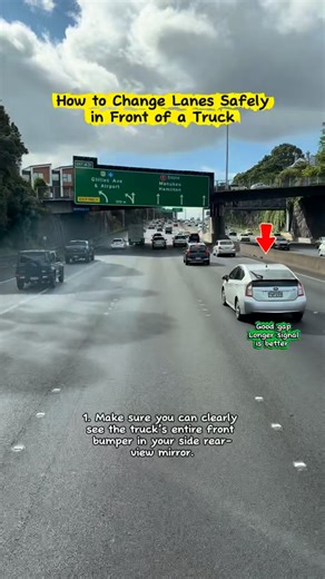 NzRoad Code on Instagram: "Change Lanes Safely in Front of a Truck #nzdrivers #nzroadcode #safty #changinglanes #truck"