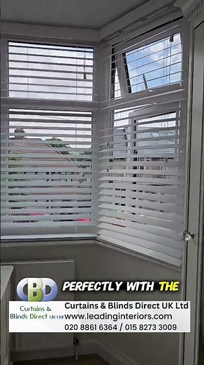 Bay Window Wooden Venetian Blinds in Harrogate | Curtains & Blinds Direct UK