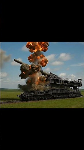 The World’s Biggest Gun Fires And gets hit— Schwerer Gustav in Action! #military
