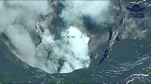 Aerial video captures volcano eruption in Colombia