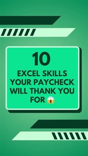 Grant Huang on Instagram: "just comment “TUTORIAL” below for the free Excel + AI class ⤵️ 10 Excel skills your paycheck will thank you for 😱 These aren’t random tricks — these are the exact skills managers look for when deciding who gets raises, promotions, and better projects: • Pivot Tables • XLOOKUP • Flash Fill • Quick Analysis • Power View • Conditional Formatting • IF Formulas • Auditing Formulas • ChatGPT for Formulas • AI Dashboards If you want to learn how to actually use these to work