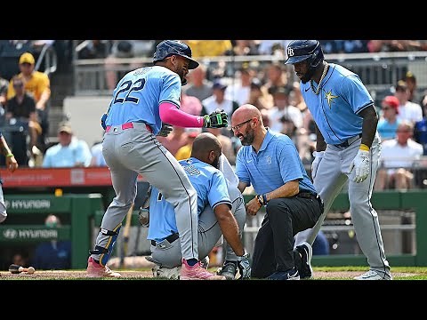 Rays' Amed Rosario suffers scary injury after getting hit in face with nearly-100 mph fastball