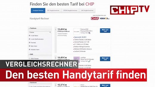 Vergleichsrechner CHIP: Den besten Handytarif finden