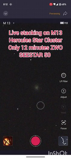 zwo Seestar50 12 minutes live stacking straight from the cell phone. no editing #astrophotography #universe #cosmos #zwo #zwoasi