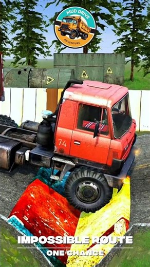 Most dangerous truck test, Red Truck vs Reverse Speedbumps | MudRunner New Mods Gameplay