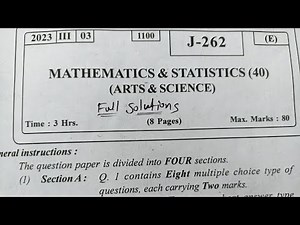 HSC Maths 2023 board Paper Solutions class 12th Maharashtra board