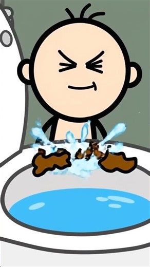 Stick Figure's Epic Toilet Aim Challenge! 😂🚽 #funny #cartoon #toilethumor