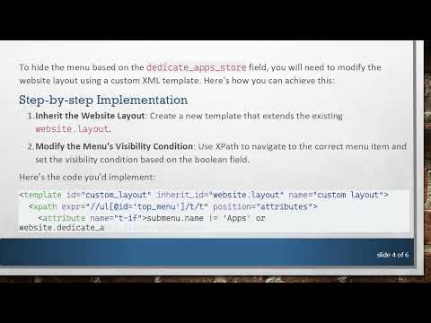 How to Hide a Website Menu in Odoo Based on Fields