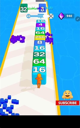 Cube Runner 2048 3D | Smart Merges & Powerful Number Run #shorts