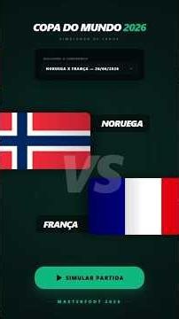 Noruega vs França- 26/06/2026 - SIMULAÇÃO DA COPA DO MUNDO 2026 NO MASTER FOOT