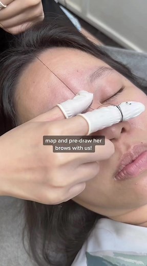Brow Mapping and Pre-Drawing for Brow Tattoo Procedure
