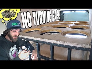 INSTALLING The Subwoofer Baffle!!! EXO's Custom Car Audio Build: 12 18s Bandpass Box for LOUD BASS!