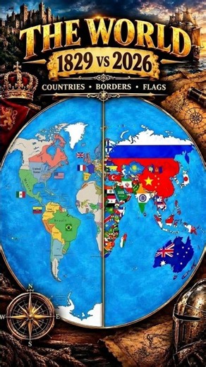 1829 vs 2026 🌍 | The World Then vs Now | Empires, Countries & Borders