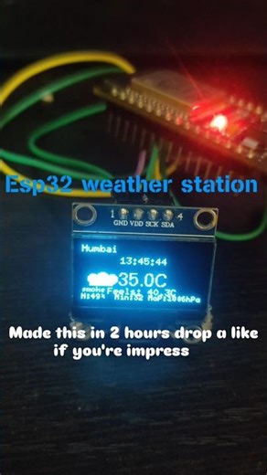 Buit a mini ESP32 Weather Station 🌦️- real-time weather on a tiny OLED screen!