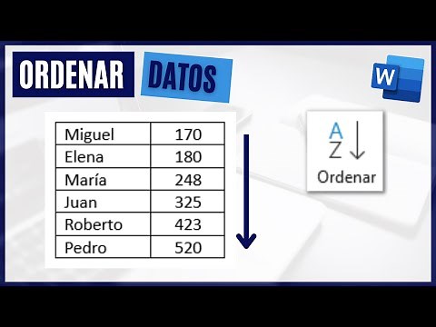 Cómo ORDENAR datos de una tabla en Word