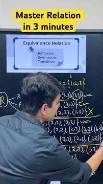 Relations. Equivalence.Reflexive, Symmetric,Transitive #maths #12thmathobjectiveforboardexam2026
