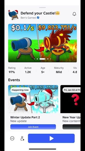 DEFEND YOUR CASTLE! 👑 | Winter Update Part 2 & New Year Events! #roblox