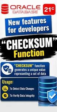 Oracle 21c new features | CHECKSUM function Explained #SivaAcademy #oracle #programming #interview