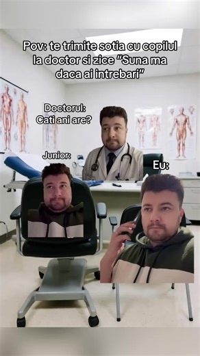 Pov cand te trimite sotia cu copilul la doctor 🤣🤣🤣 #creatorsearchinsights #foryoupage❤️❤️ #romaniameme #fyp #doctor follow daca ati patit si voi
