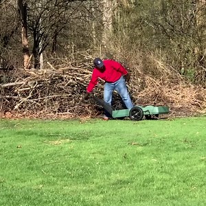 Simplay3 Yard and Garden Outdoor Cart - Long Handle Easy Turn 2 Wheel Heavy Duty Plastic Pull Cart for The Backyard 42 in. x 20 in. x 4 in. Bed, Green