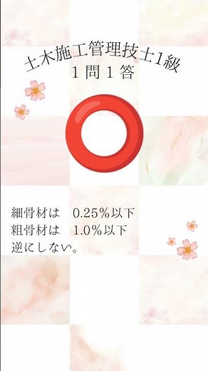 1級土木施工管理技士｜粘土塊量の数字、細骨材0.25％・粗骨材1.0％【1問1答】