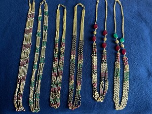 Beaded Layer Necklace: Ruby, Emerald, Sapphire Beads Necklace - Etsy