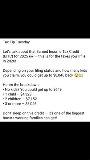 Tax Tip Tuesday -EITC(Earned Income Tax Credit) #explorepage✨ #exploremore #ranchocucamonga #taxseason | J's Top Dollar Professional Tax Services