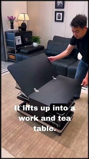 liftable round side table ☕✨ | smart coffee table for small apartments #shorts